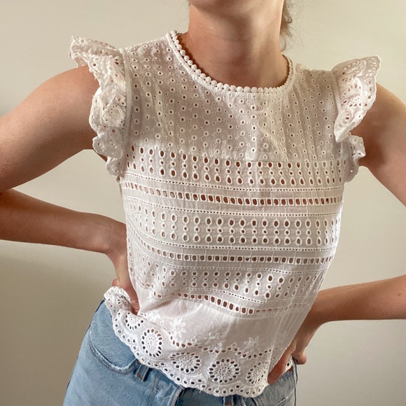 White Cottage Core Blouse - Picture 4 of 4